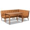 Baxton Studio Arvid Mid-Century Modern Tan Faux Leather and Walnut Brown Finished Wood 3-Piece Dining Nook Set 175-10837-9305-Zoro - alternate 1